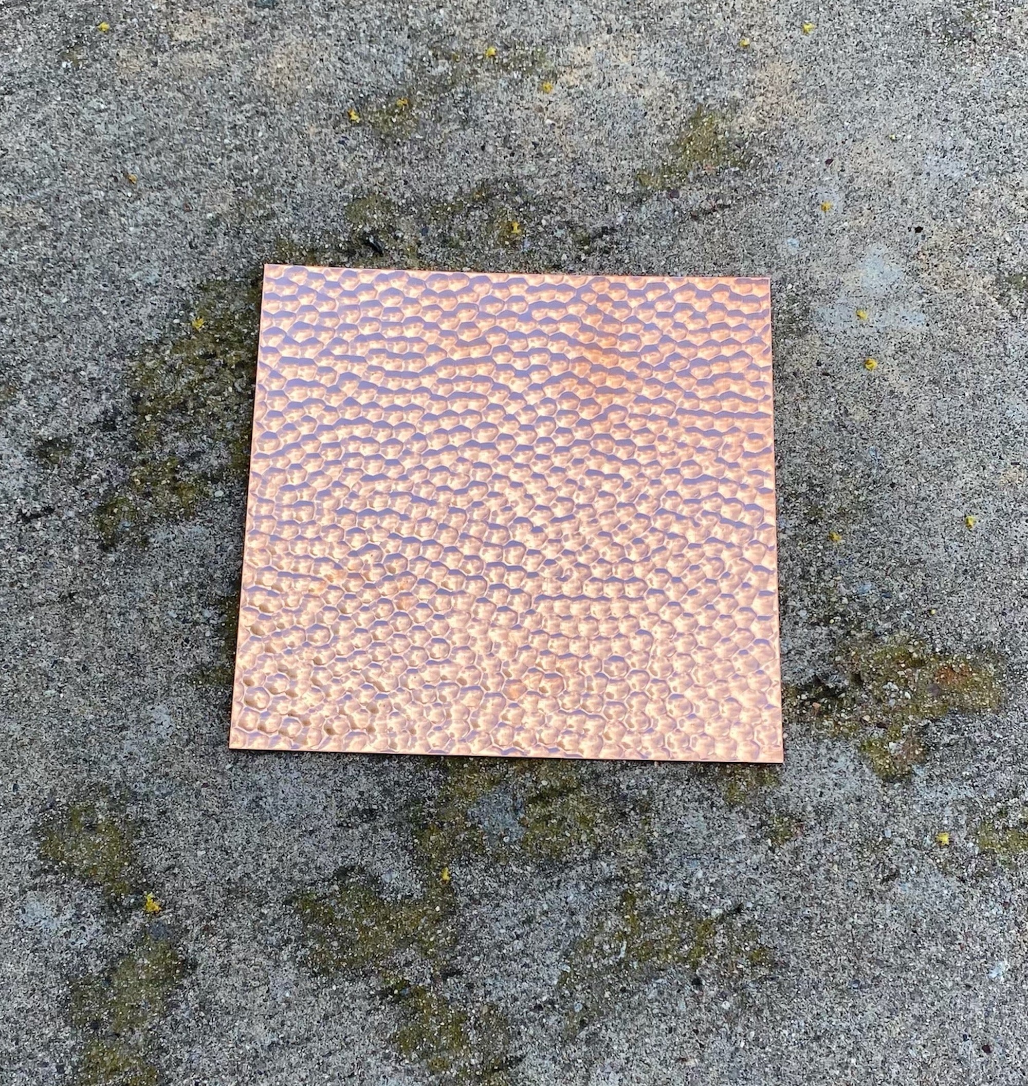 6"x 6" Hammered/Textured Copper Sheet Made from 16oz copper (24 Gauge