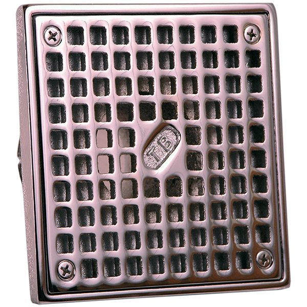 5 x 5 Square Threaded Grate w/ 2 Height Adjustment Chrome