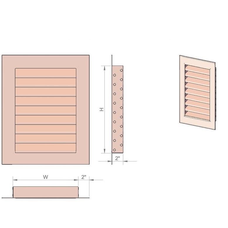 Louvered Gable End Vent, 16oz Copper Copperlab