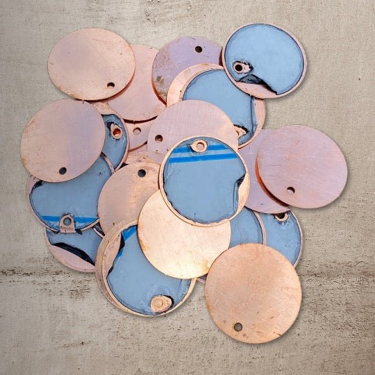 Copper Metal Stamping Tags with Hole, 1.5