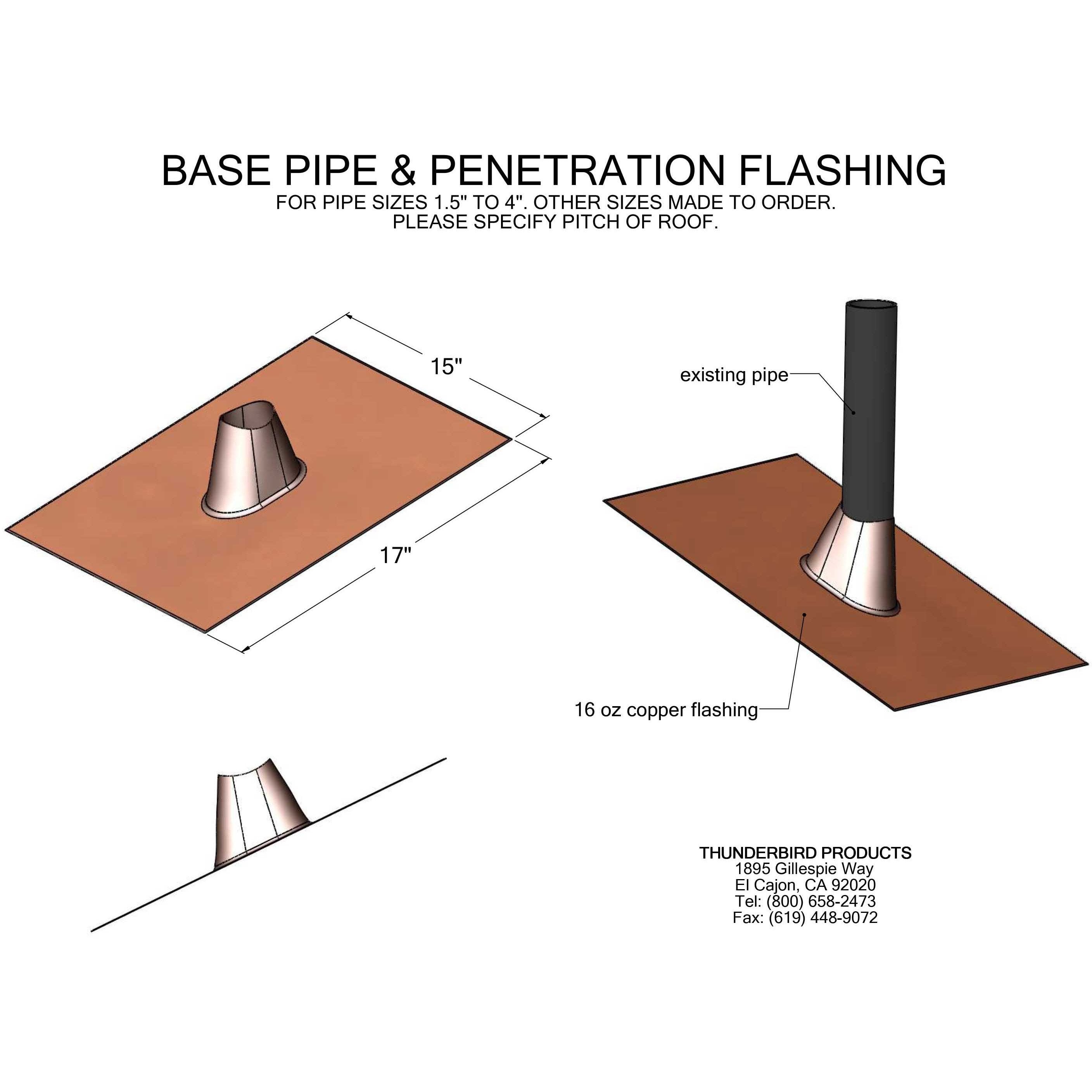 Copper Pipe Penetration Flashing Copperlab - Main Image