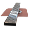 Linear Shower Drain with Copper Drain Body 1