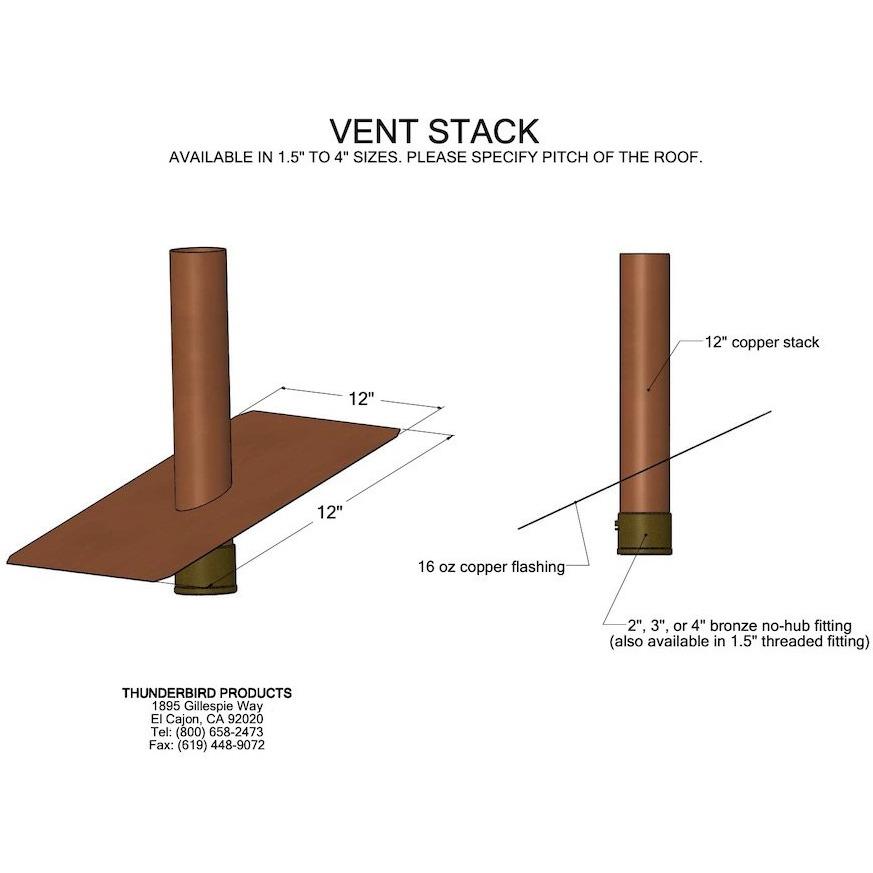 Copper Lab Vent Pipe, 16oz Copper | Copperlab